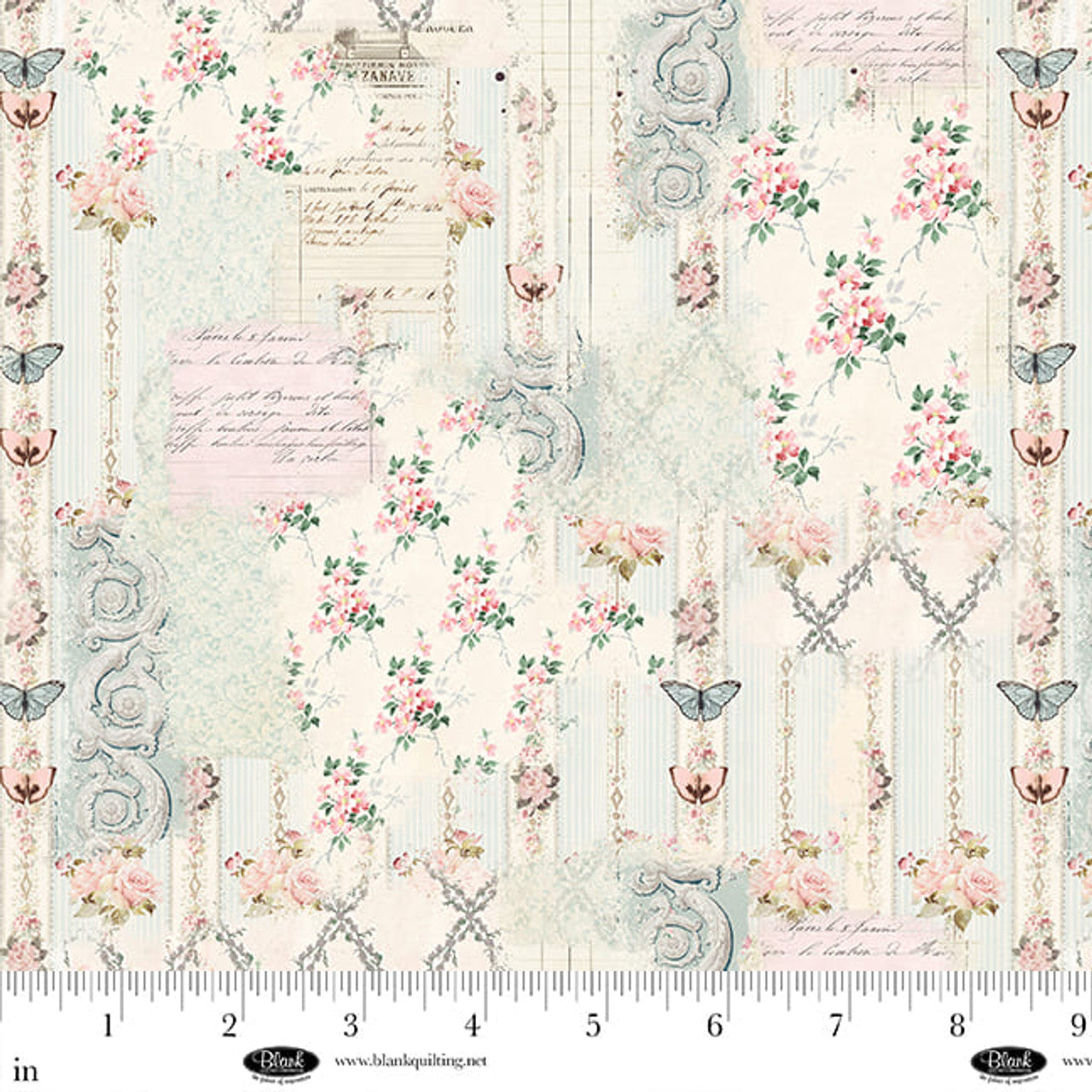 Blank Quilting Parisian Snippets Soft Collage - Ecru