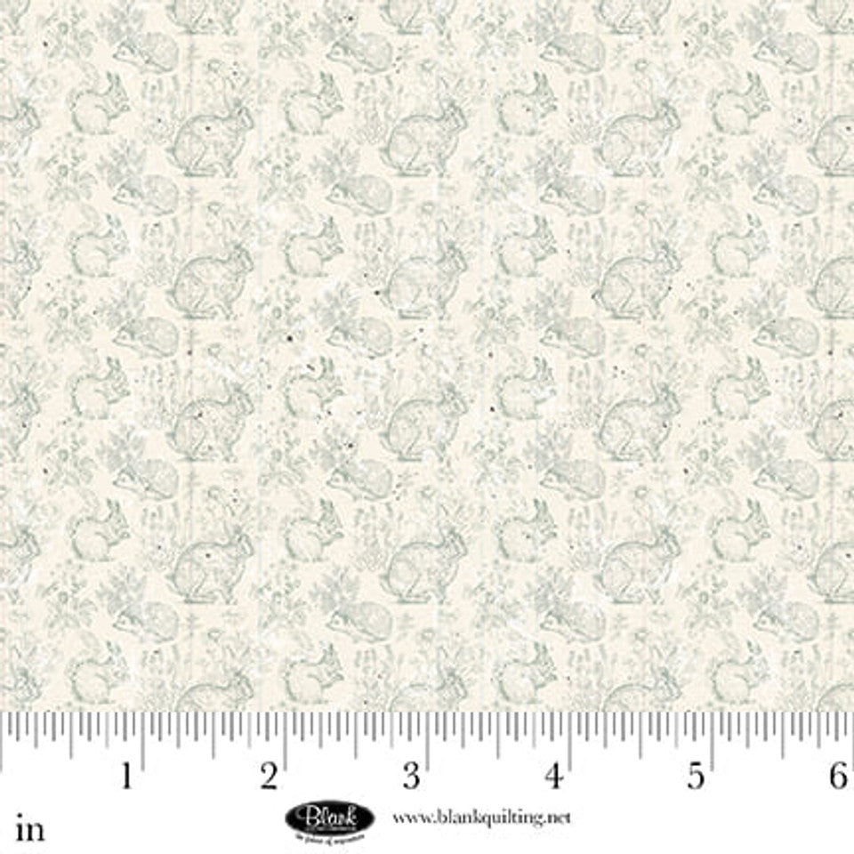 Blank Quilting Parisian Snippets Animals - Light Blue