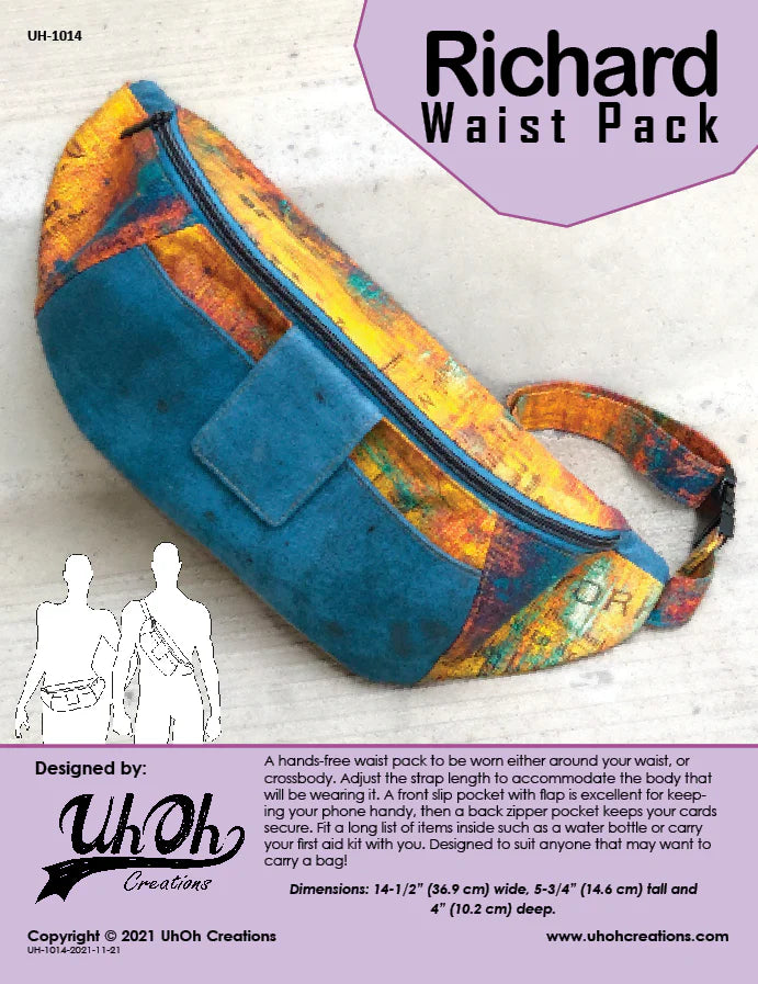 UhOh Creations - Richard Waist Pack Paper Pattern