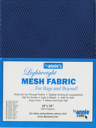 ByAnnie’s Lightweight Mesh Fabric, 18" X 54", Blast Off Blue