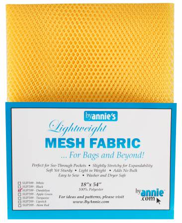 ByAnnie’s Lightweight Mesh Fabric, 18" X 54", Dandelion