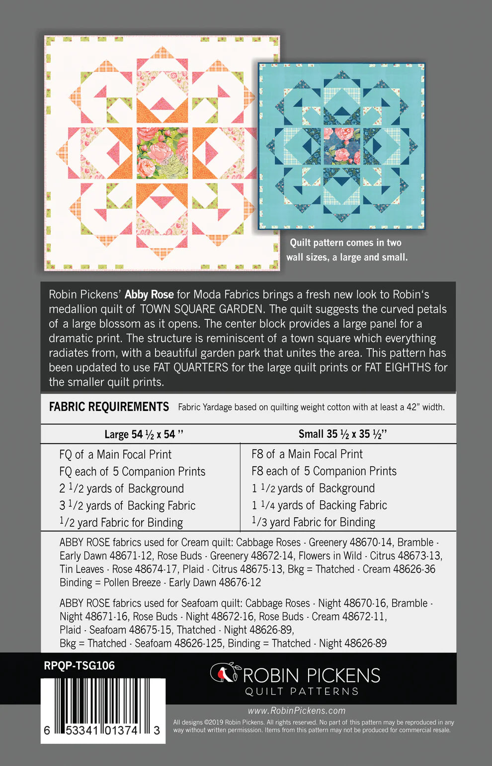 Paper Quilt Pattern - Town Square Garden