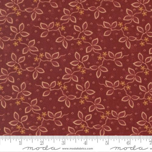 Moda Flannel Leaves - Barn Red