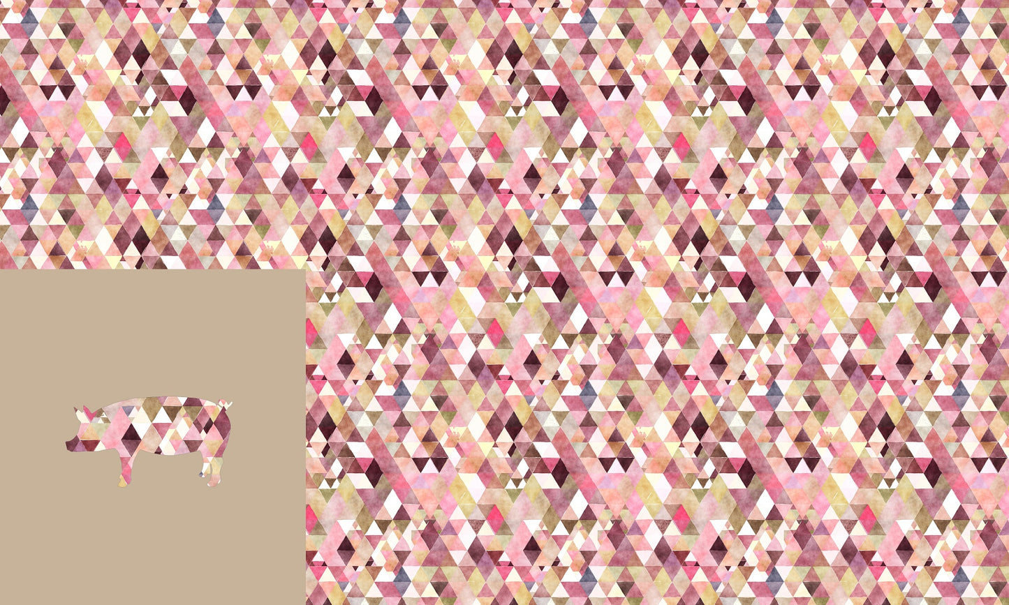 Geo Pig Cotton Jersey 1M Rapport - panel & cord together