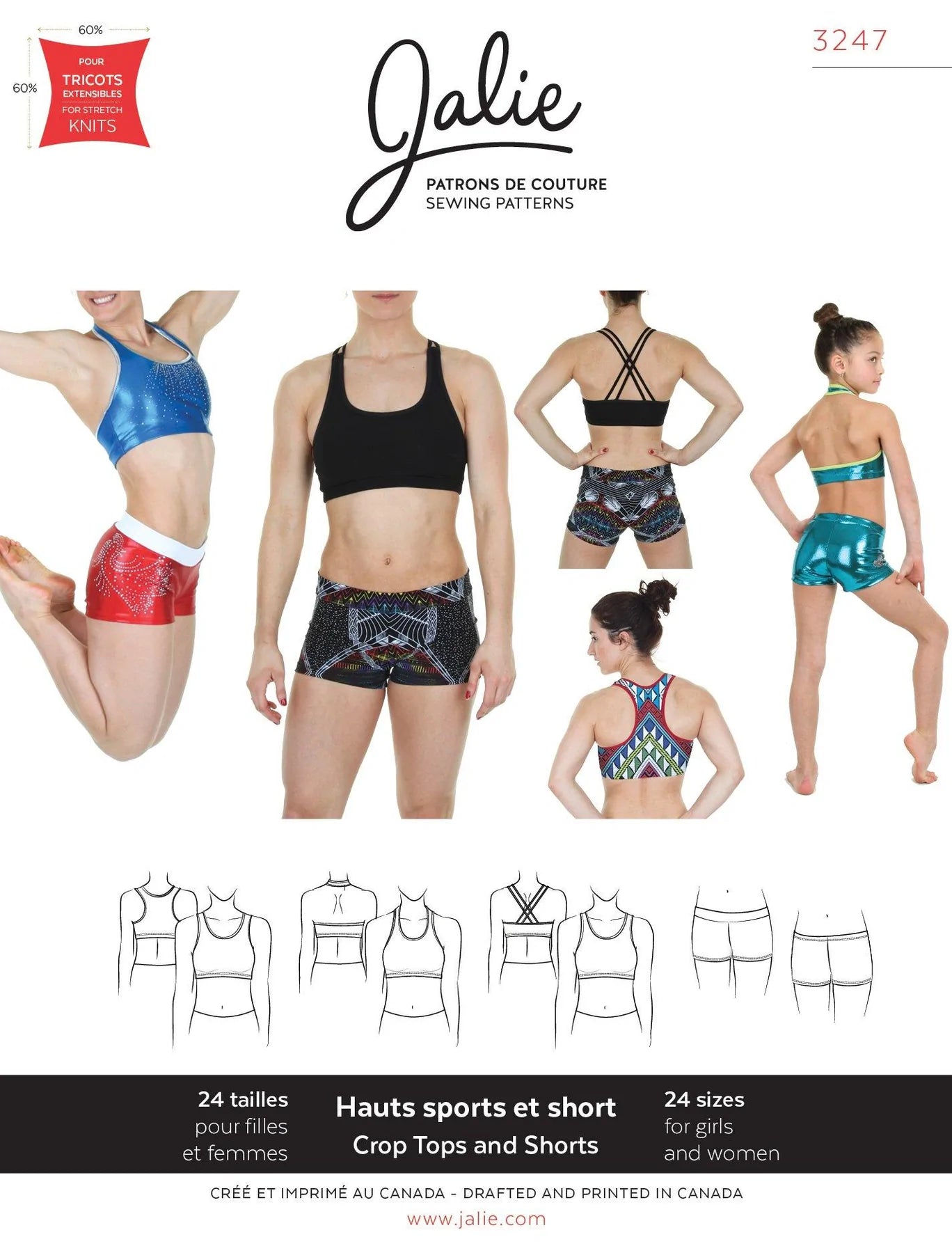 Jalie 3247 - Cropped Tops and Gym Shorts