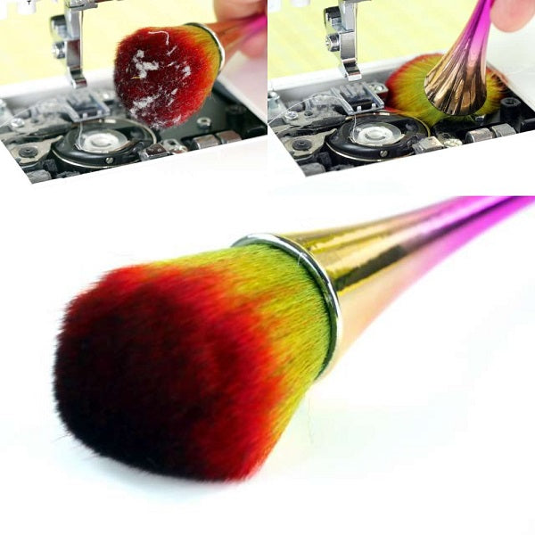 Sewing Machine Cleaning Brush with Metallic Handle