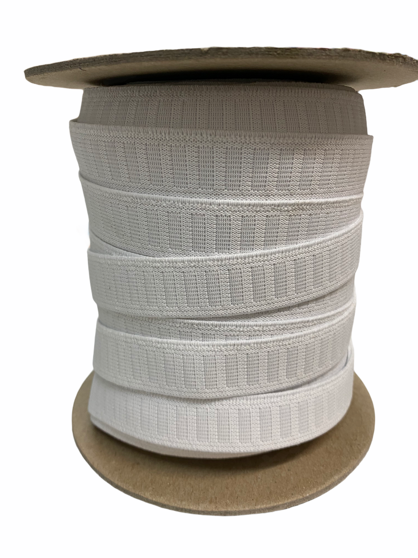 Waistband elastic, white non roll. 19mm