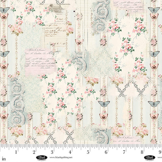 Blank Quilting Parisian Snippets Soft Collage - Ecru