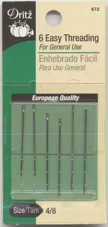 Dritz Self / Easy Threading Hand Needles Sizes 4/8 6ct