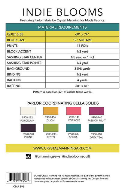 Paper Quilt Pattern - Indie Blooms