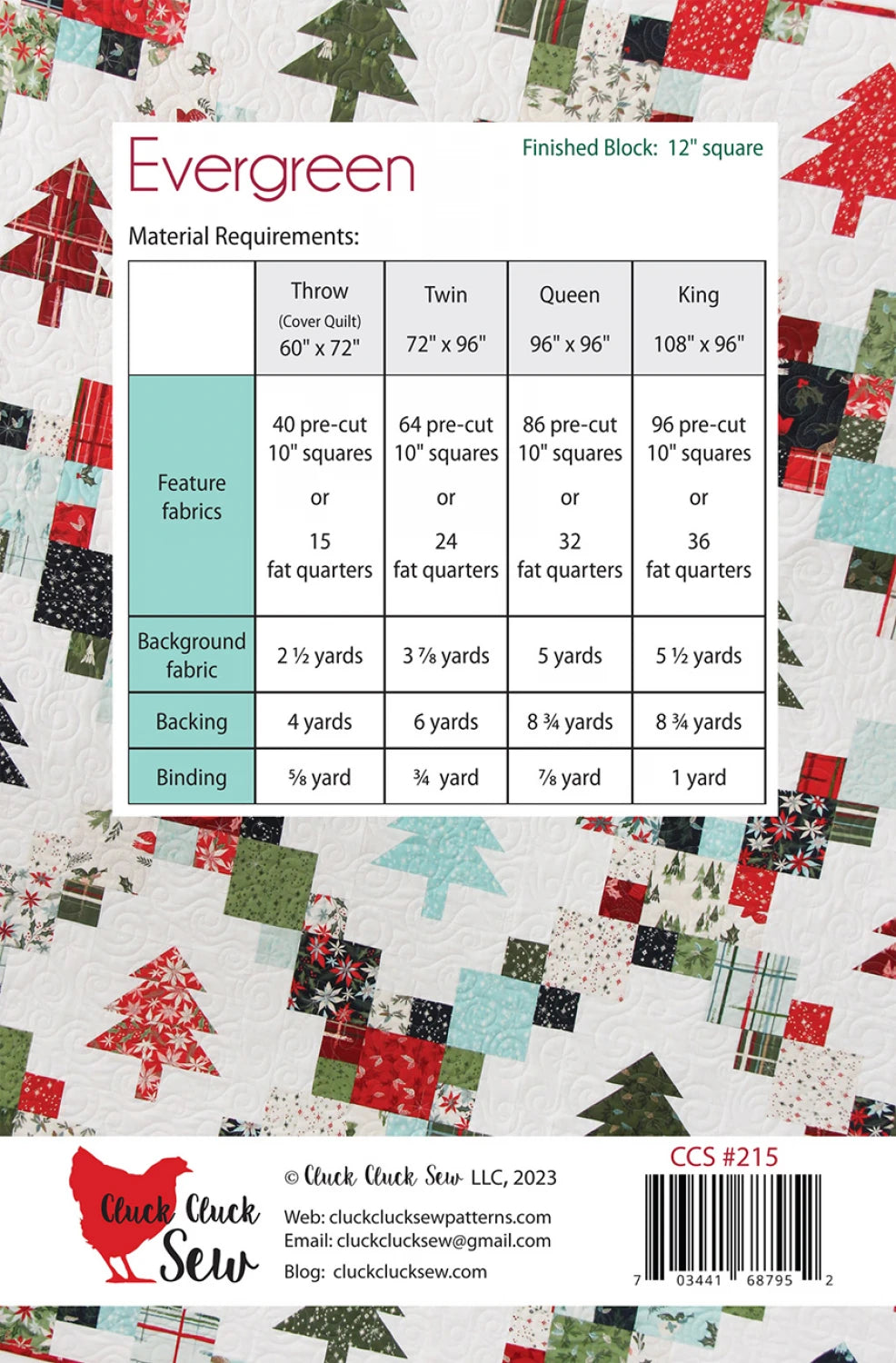 Paper Quilt Pattern: Evergreen
