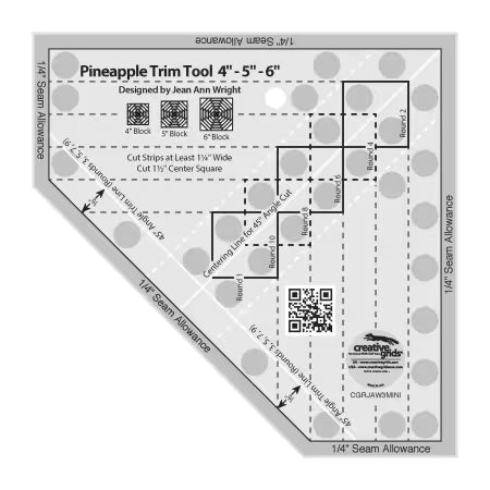 Creative Grids Quilt Ruler Pineapple Trim Tool Mini