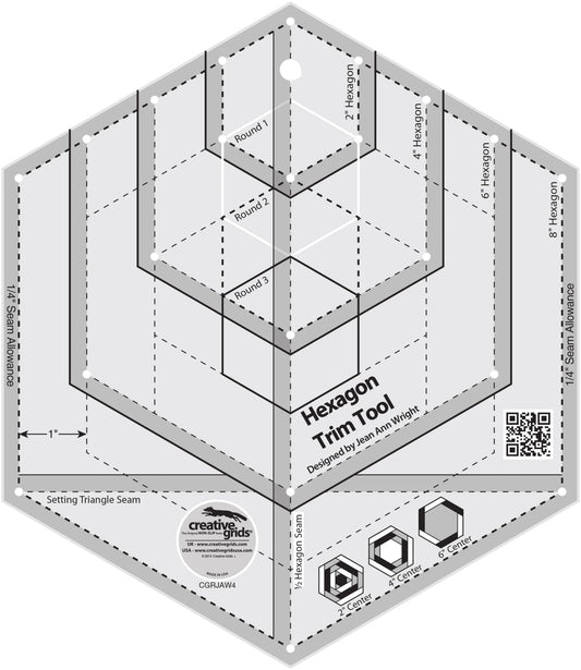 Creative Grids Quilt Ruler Hexagon Trim Tool