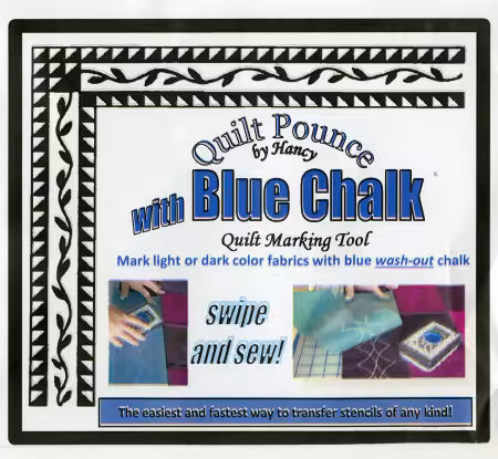 Full Line Stencil: Stencil Chalk Transfer Quilt Pounce Pad - Blue