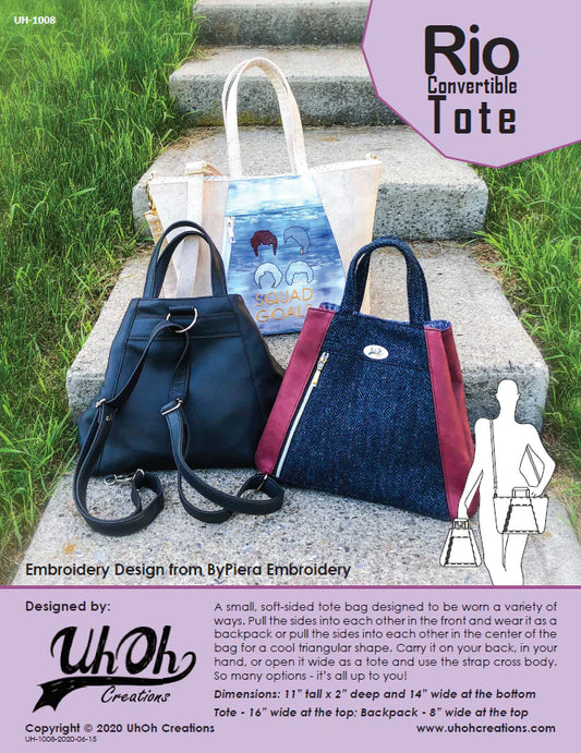 UhOh Creations - Rio Convertible Tote Paper Pattern