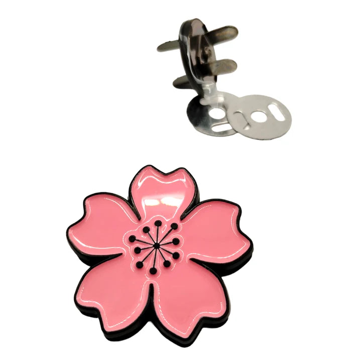 Atelier Cherry Blossoms Pink Enamel Magnetic Snap, 1 set