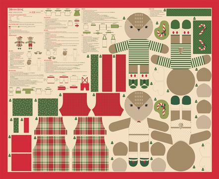 Panel: Moda Holiday Cheer Reindeer Stuffies 36" x 45"