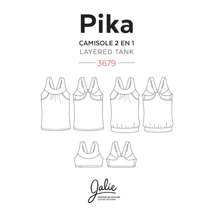 Jalie 3679 - PIKA Sport Bra and Layered Blouson Tank